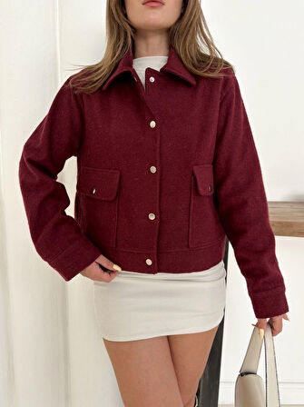 Zr model kaşe ceket bordo st255807