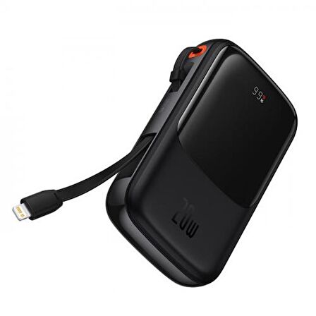 Baseus Super Iphone 14 13 12 11 Pro Max 10000 mAh Hızlı Şarj Powerbank Siyah 
