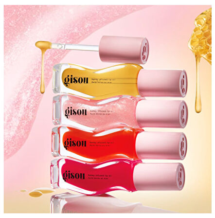 Gisou Honey Infused Lip Oil - Sarı Bal 8ml - Strawberry Sorbet