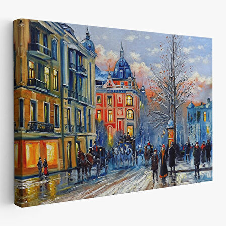 Kiev Ukranya Yağlıboya Görünüm Dekoratif Kanvas Tablo-3513