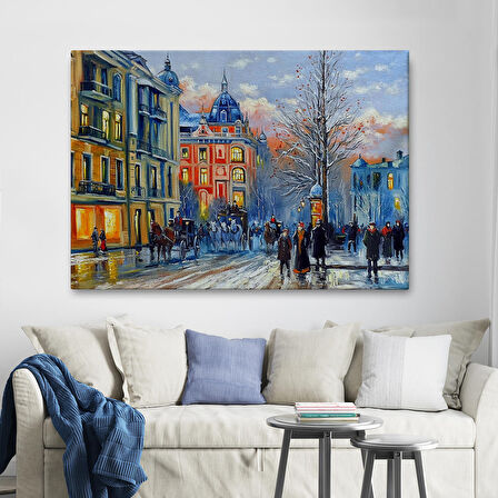 Kiev Ukranya Yağlıboya Görünüm Dekoratif Kanvas Tablo-3513