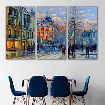 Kiev Ukranya Yağlıboya Görünüm Dekoratif Kanvas Tablo-3513