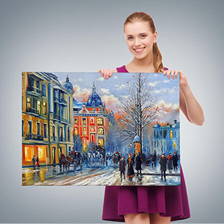 Kiev Ukranya Yağlıboya Görünüm Dekoratif Kanvas Tablo-3513