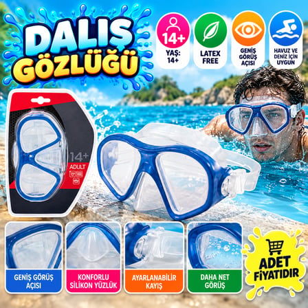 IG55977 Yüzücü Maskesi Mavi 14+ Yaş (adet fiyatıdır)