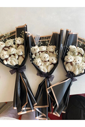 LED IŞIKLI 6'LI AYICIK BUKETİ