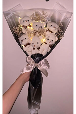 LED IŞIKLI 6'LI AYICIK BUKETİ