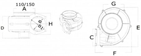 Profesyonel blower IP64 12V 11,5 A/h Beyaz ABS Gövde