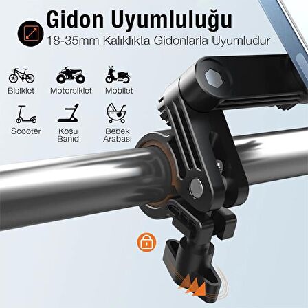 Coofbe 360° Dönen Ayarlanabilir Bisiklet Motosiklet Telefon Tutucu Bebek Arabası Scooter Tutucu 