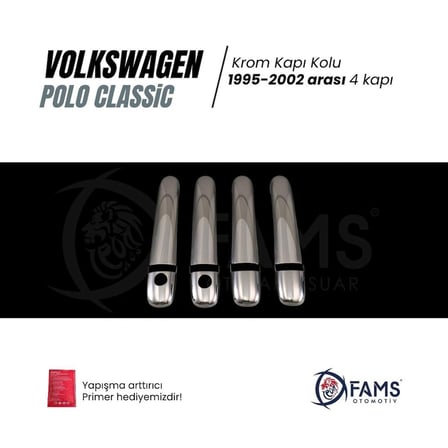 Vw Polo Classic Krom Kapı Kolu 4 Kapı 1995-2002 Paslanmaz Çelik (ÇİFT DELİK)