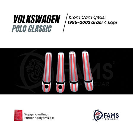 Vw Polo Classic Krom Kapı Kolu 4 Kapı 1995-2002 Paslanmaz Çelik (ÇİFT DELİK)