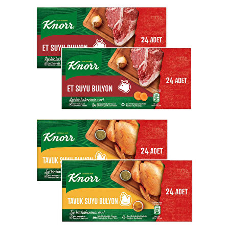 Knorr Bulyon Et ve Tavuk Suyu 24 lü 240 gr 4 lü Karma Paket