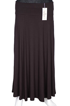 Barem Kadın Lamia Korsajlı Parçalı Kahverengi Penye Etek