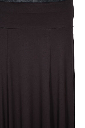 Barem Kadın Lamia Korsajlı Parçalı Kahverengi Penye Etek