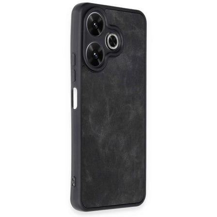 Xiaomi Redmi 13 4G Kılıf Aras Deri Kapak - Siyah
