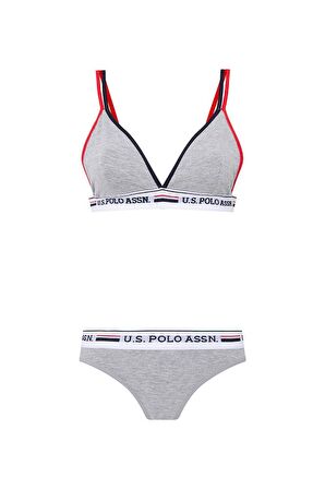 U.S. Polo Assn. Büstiyer Slip Takım Gri