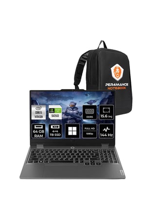 LOQ 15IRX10 i5 14500HX 64GB 4+4TB SSD RTX5050/8GB 100W 15.6" FHD 144Hz W11P Gaming Laptop