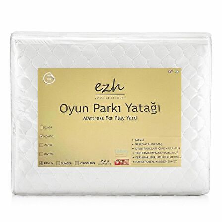 Ezh Pamuk Oyun Parkı Yatağı 60x120 cm