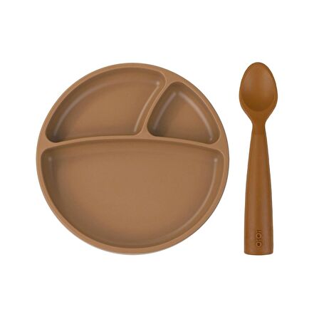 Oioi Vakum Tabanlı Silikon Tabak Ve Nam Nam Kaşık 2'Li Set