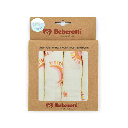 Beberotti 4'lü Müslin Bebek Ağız Bezi 25x25 Cm 102
