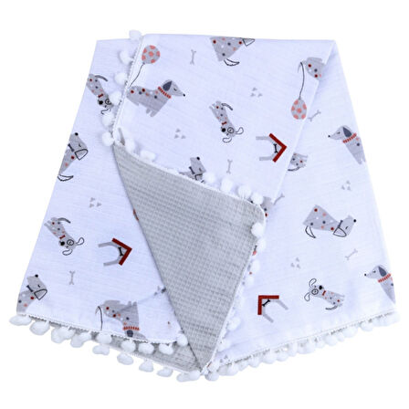 Sebi Bebe Ponponlu Battaniye 70x90cm 9212