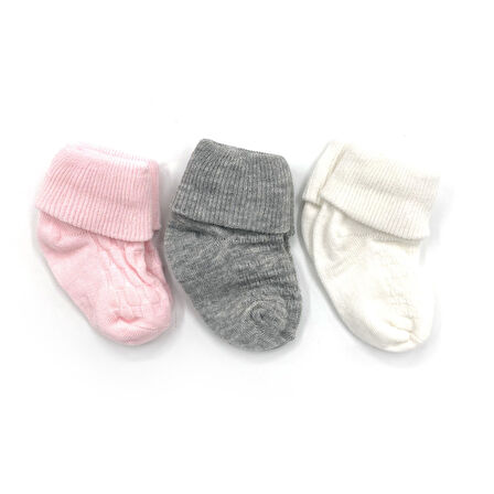 BBS Kıvrık 3'lü Bebe Çorap 120