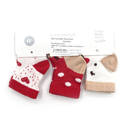 Bebitof 3'lü Bebek Çorabı 396