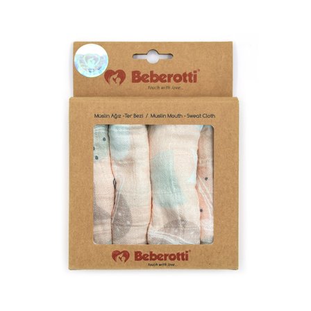 beberotti 4'lü müslin bebek ağız bezi 25x25 cm 102