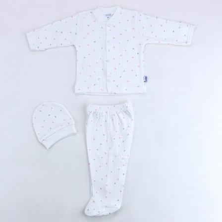 Sebi Bebe Nokta Çiçek Pijama Takımı 9148