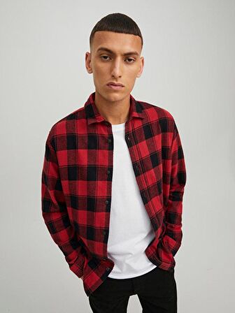 JACK&JONES 12212128 KARELI UZUN KOL GOMLEK