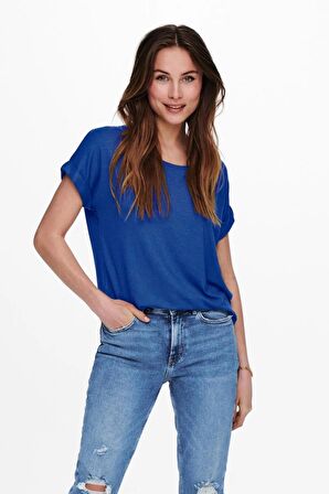 ONLY 15106662 ACIK YAKA KOL KATLAMALI KISA KOL TSHIRT