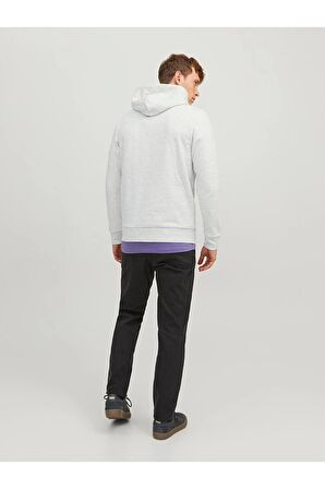 JACK&JONES 12244219 ORGINALS YAZILI KOPEK BASKILI KAPUSONLU SWEAT