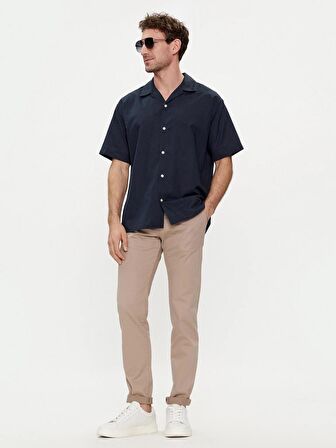 JACK&JONES 12248594 LINEN BLEND KISA KOL GOMLEK