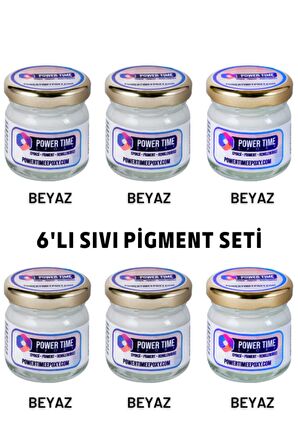 Sıvı Pigment Boya Seti Epoksi Için/ 6'lı/ Beyaz/ 6 Adet TOPLAM 180 GRAM