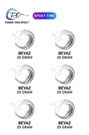 Sıvı Pigment Boya Seti Epoksi Için/ 6'lı/ Beyaz/ 6 Adet TOPLAM 180 GRAM