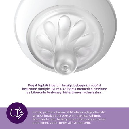 Babycik Doğal Tepkili Natural Response 2'Li Biberon Emziği No:3 1+ Ay