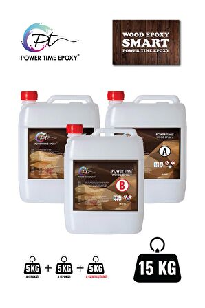 15 Kg Wood Epoxy Smart/ Sehpa, Masa, Aksesuar Için Şeffaf Epoksi Reçine Ince Döküm