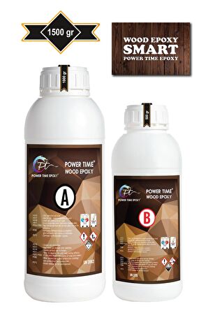 1500 gram Wood Epoxy Smart/ Sehpa, Masa, Aksesuar Için Şeffaf Epoksi Reçine Ince Döküm