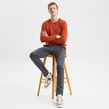 NAUTICA ERKEK ANTRASİT SLIM FIT CHINO PANTOLON