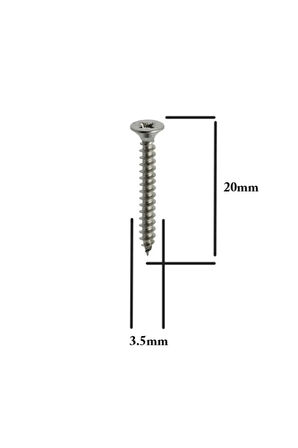 Sunta Vidası 3.5x20Mm Ahşap Vida Raf Vidası Ahşap Tahta Mobilya Vidası Kısa Vida 100 Adet