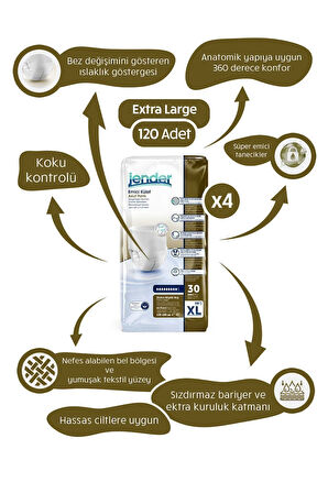 Külotlu Bez 4x30 Xl 120 Adet