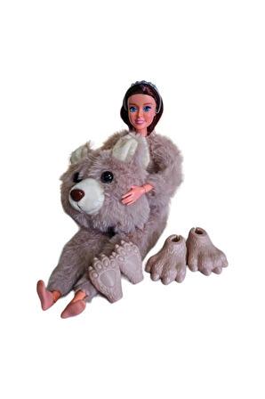 Kutulu Aksesuarlı Hayvan Kostümlü Bebek Ayı - Oyuncak Peluş Ayı Gibi Bebek