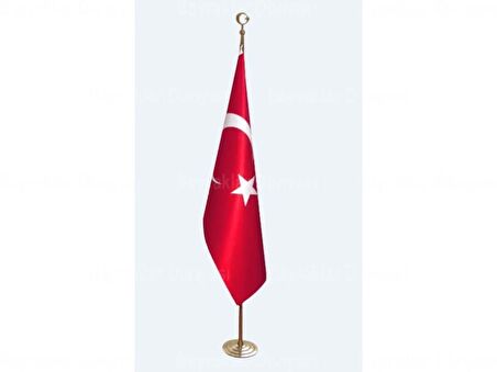 Sarı Kaplama Makam Bayrağı Direği 225 CM