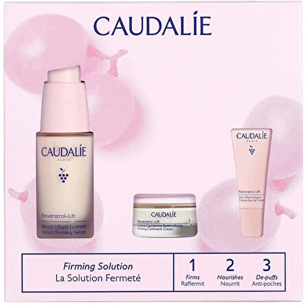 Caudalie Resveratrol Lift Set - Instant Firming Serum 30 ml + Firming Eye Gel Cream 5 ml + Firming Cash