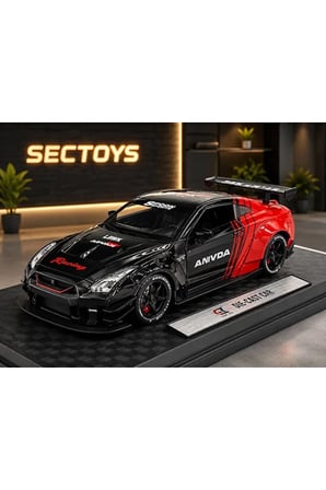 Nissan GTR R35 Diecast Model Araba 1:24 Açılan Kapılar Nissan Skyline GTR R35 Model Araba
