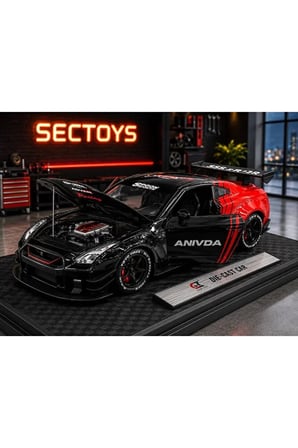 Nissan GTR R35 Diecast Model Araba 1:24 Açılan Kapılar Nissan Skyline GTR R35 Model Araba