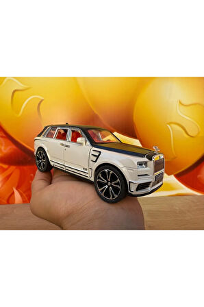 Oyuncak Metal Işıklı Ses Efektli 1:24 Rolls Royce Jeep Araba Die Cast Koleksiyonluk 18CM