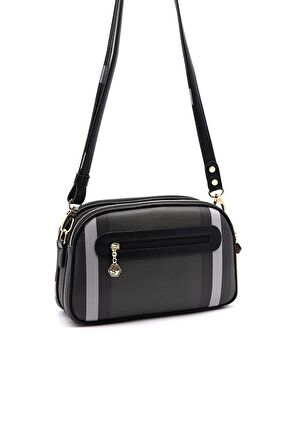 Silver Polo  Kadın  745-35240 SILVER POLO ÇAPRAZ ÇANTA MK129 SİYAH-MAT SİYAH