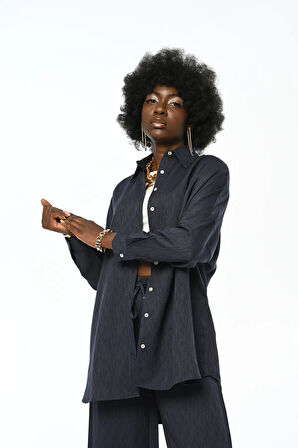 KADIN OVERSİZE DÜZ GÖMLEK