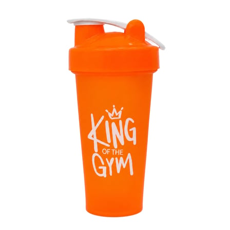 King Of The Gym Shaker 650 ML Ölçekli ve Sızdırmaz Kapaklı Protein Shaker 2'li Set (Siyah+Turuncu)