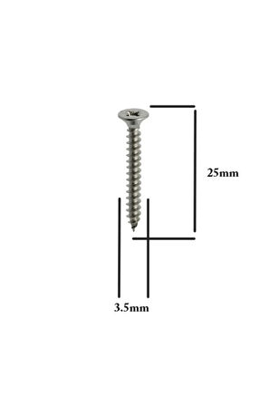 Sunta Vidası 3.5x25Mm Ahşap Vida Raf Vidası Ahşap Tahta Mobilya Vidası Kısa Vida 100 Adet